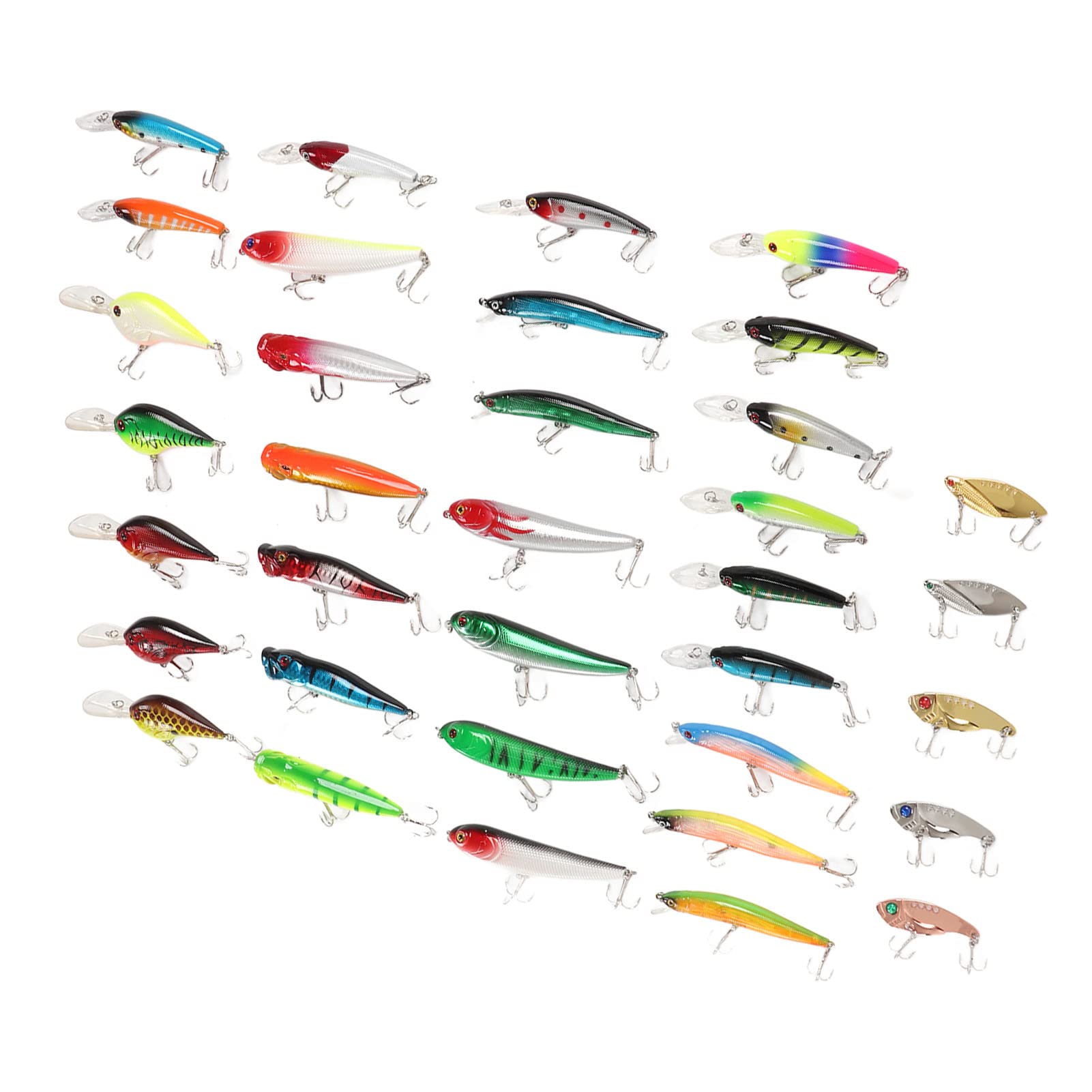 Minnow-Köder, 35-teiliges Hartköder-Angelköder-Set, Kurbelköder-Jerkbait-Sortiment für das Süßwasser-Salzwasser-Bootsangeln