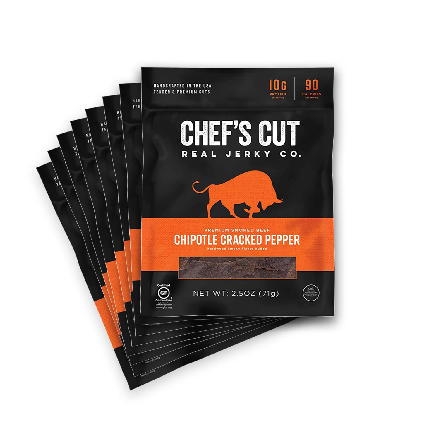 Chef's Cut Real Jerky Steak Chipotle Cracked Pepper 2.5 Ounce (8 Pack)