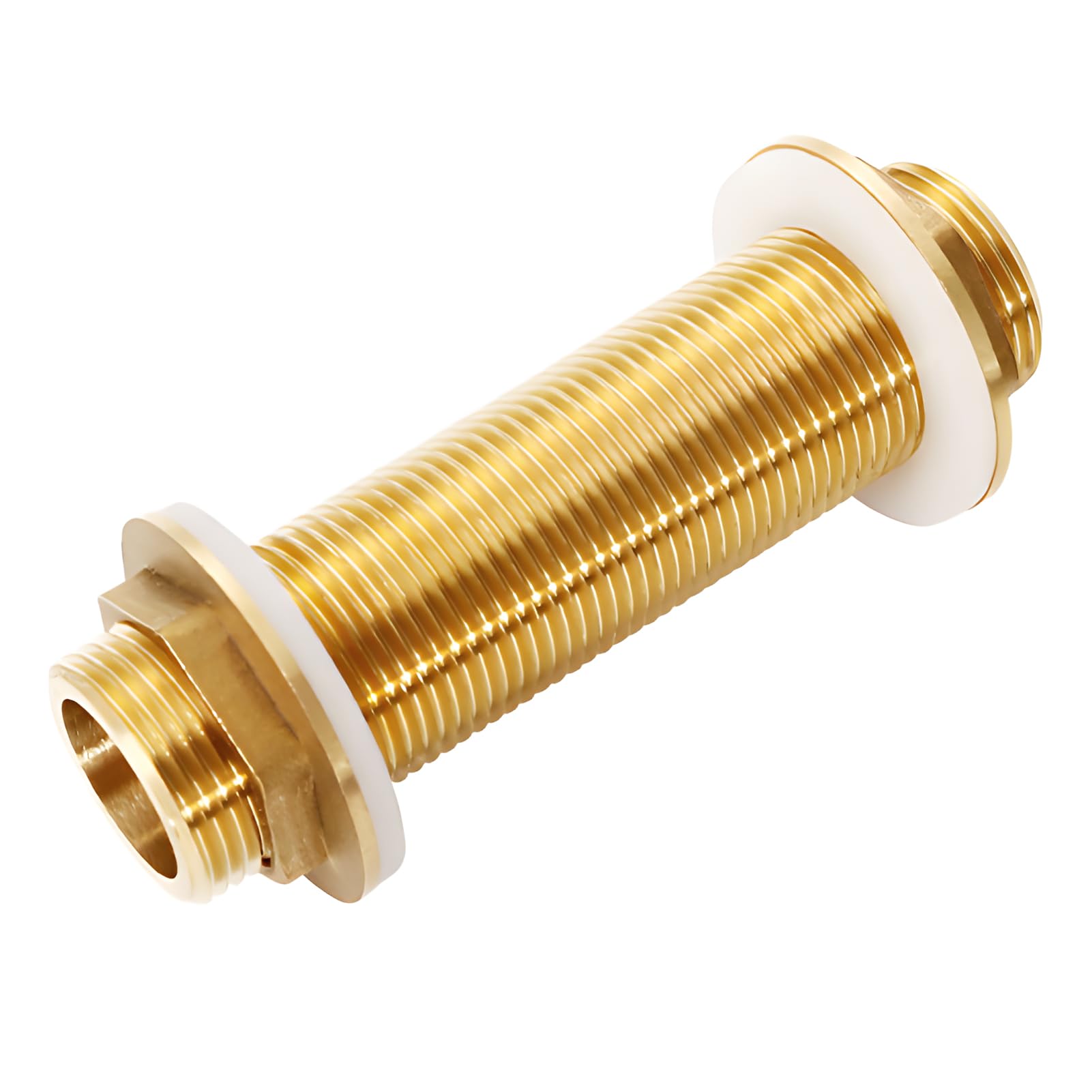 Bulkhead Fitting 3/4 Inch, Brass Tank Feed-Through G3/4 Inch, Brass Bulkhead Fitting, Hose Feeding with 2 Silicone Seals, for Water Tanks and Taps (G3/4, 100 mm)