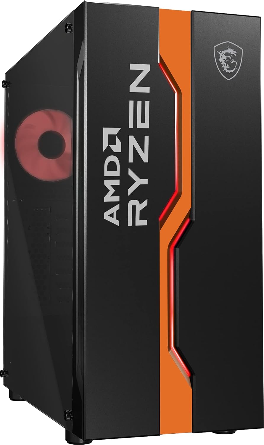 Best Cyber Deals 🔥 MSI MAG VAMPIRIC 011C Mid Tower Gaming Computer Case 'Black AMD Ryzen Edition, 1x 120mm RGB Fan, RGB Front Panel, Tempered Glass Panel, ATX, mATX, Mini-ITX'