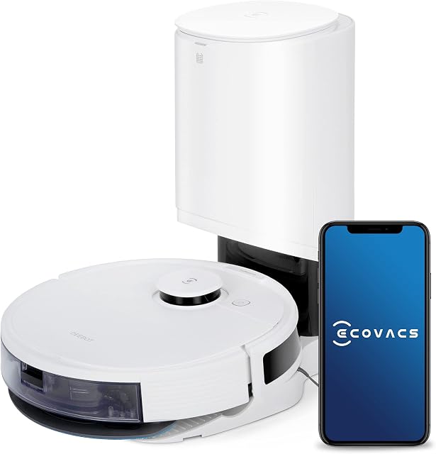 ECOVACS DEEBOT N8+ Robot Vacuum Cleaner 2300Pa with OZMO Mop (2.5L Auto-Empty Station, dToF Laser Detection, Carpet Detection, Multi-floor Mapping, Virtual Boundary, WIFI/Alexa/APP) -2 Year Warranty