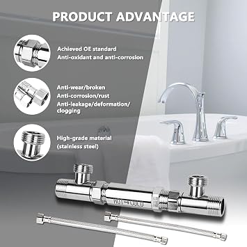 Sensor Valve Kit for Instant Hot Water Recirculating Pump Bypass Valve 304 Stainless Steel Directly Replace The Old Plastic Version