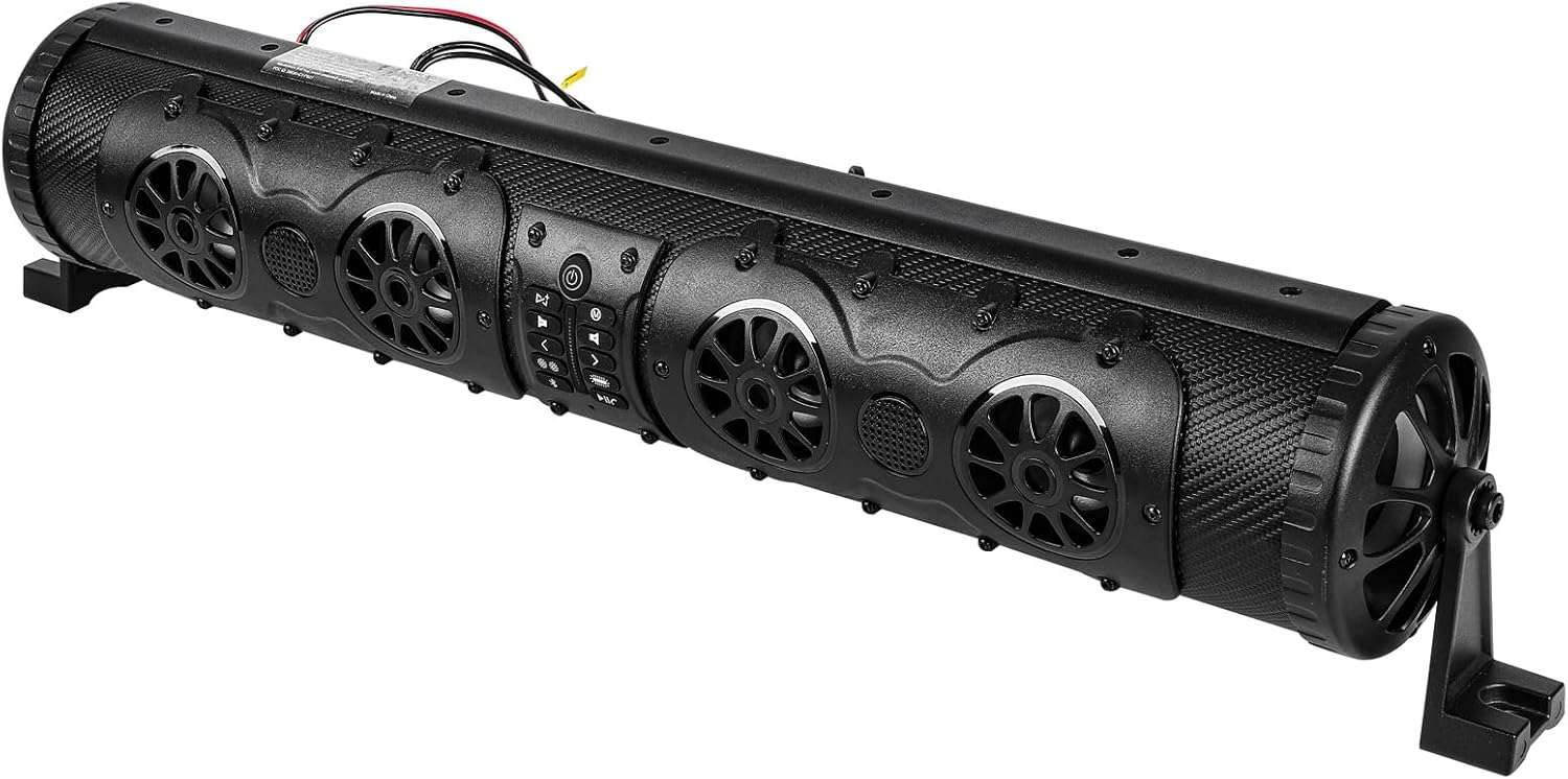 AINTIER 27in Golf Cart Sound Bar, ATV UTV Sound Bar UTV Speaker Bluetooth with RGB Lighting, 500Watt 8 Speaker Bluetooth LED Backlit Soundbar with Roll Bar Mount