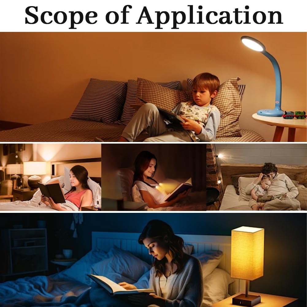 Luces Planas para Libros, Luz de Libro Plana LED, LED de Bajo Voltaje Lámpara de Lectura de Libro de Panel de Protección de Ojos, Home Luces Planas para Libros para Leer por la Noche en la Cama