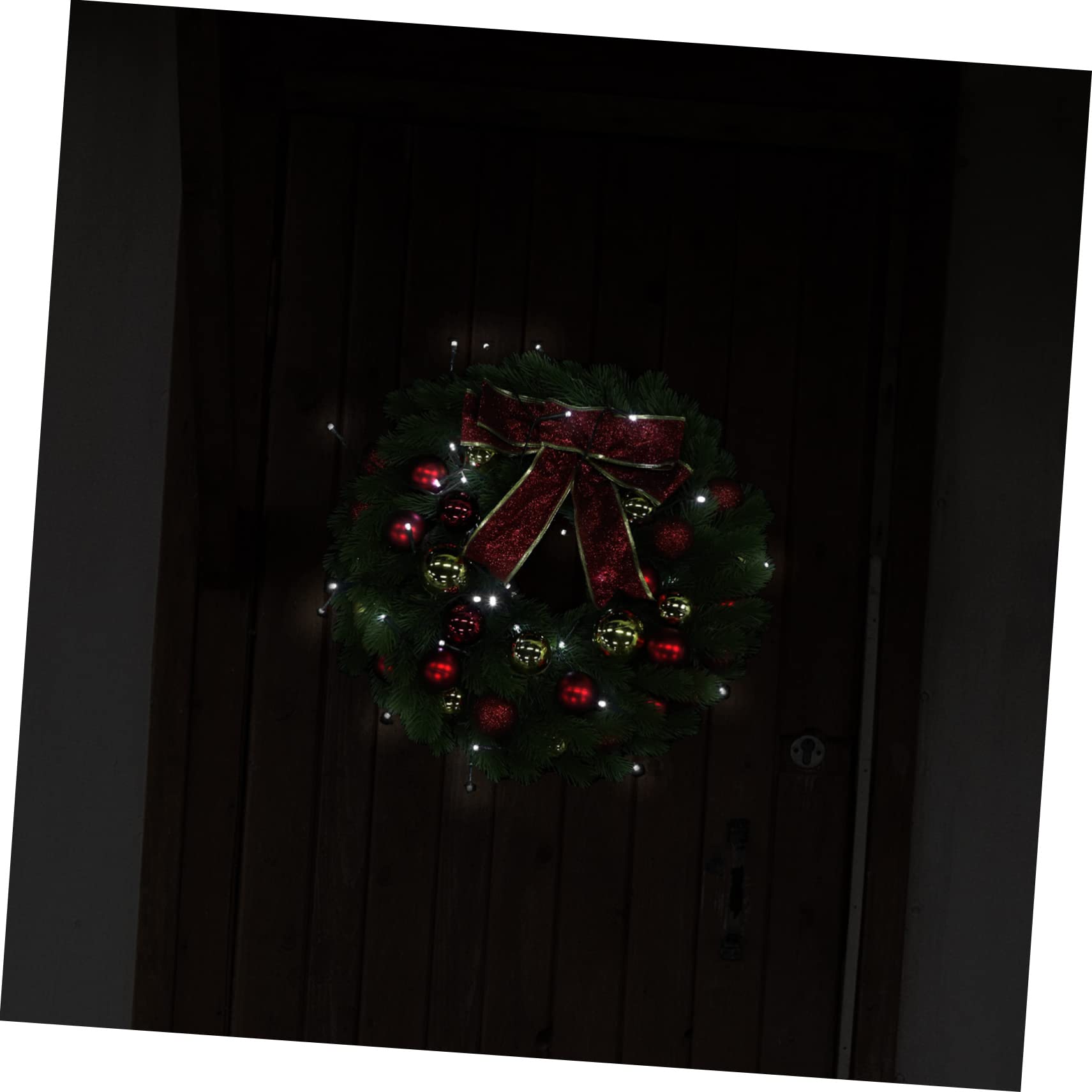 Uonlytech Décoration de Noël Lumineuse Guirlande Couronne de Noël avec Lumière Décoration Suspendue de Ornement