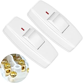 Inline Cord Switch, XGJUCE Button in line Cord Appliance Switch,Rated 6A Lamp Cord Rocker Switch,for Lamp Inline On Off Switch for Small Appliance or Bedroom Table Lamp Desk 2 Pack