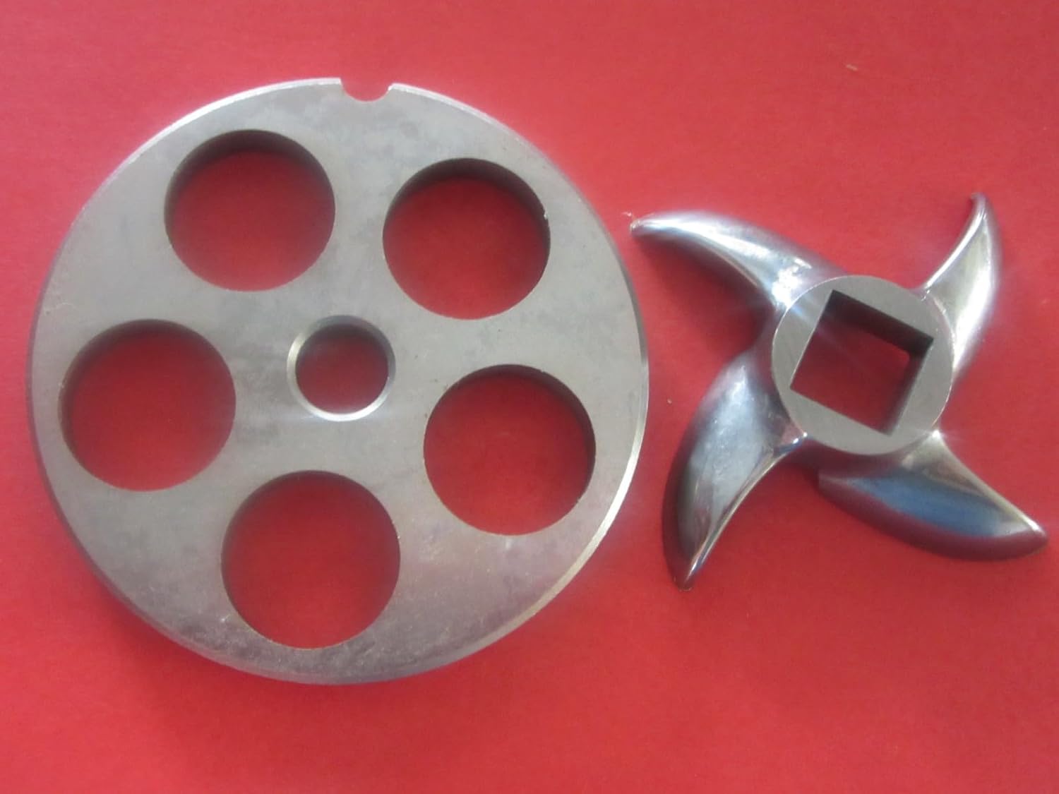 Size #12 X 3/4 Inch Meat Grinder Grinding Plate and Knife SET for Westin, Cabelas, Universal