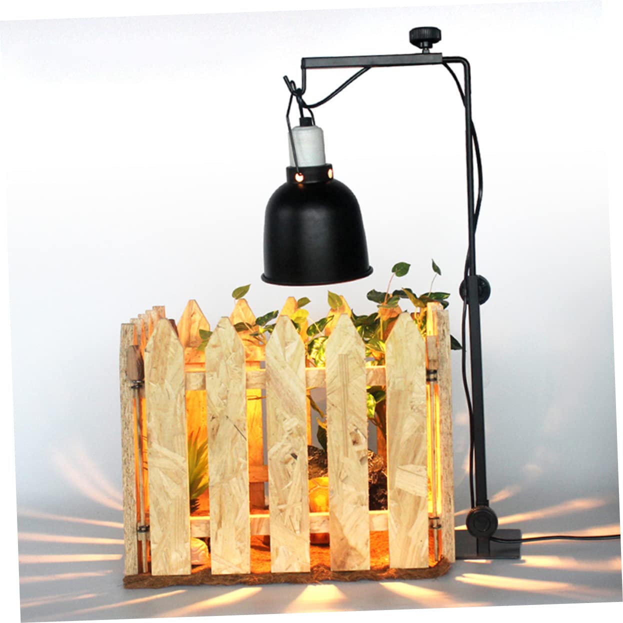 TOYANDONA Supporto per Lampada in Metallo per Rettili e Animali Domestici Regolabile e Resistente Alte Temperature Compatibile Lampade Riscaldanti in Ceramica Lampade Diurne e Notturne