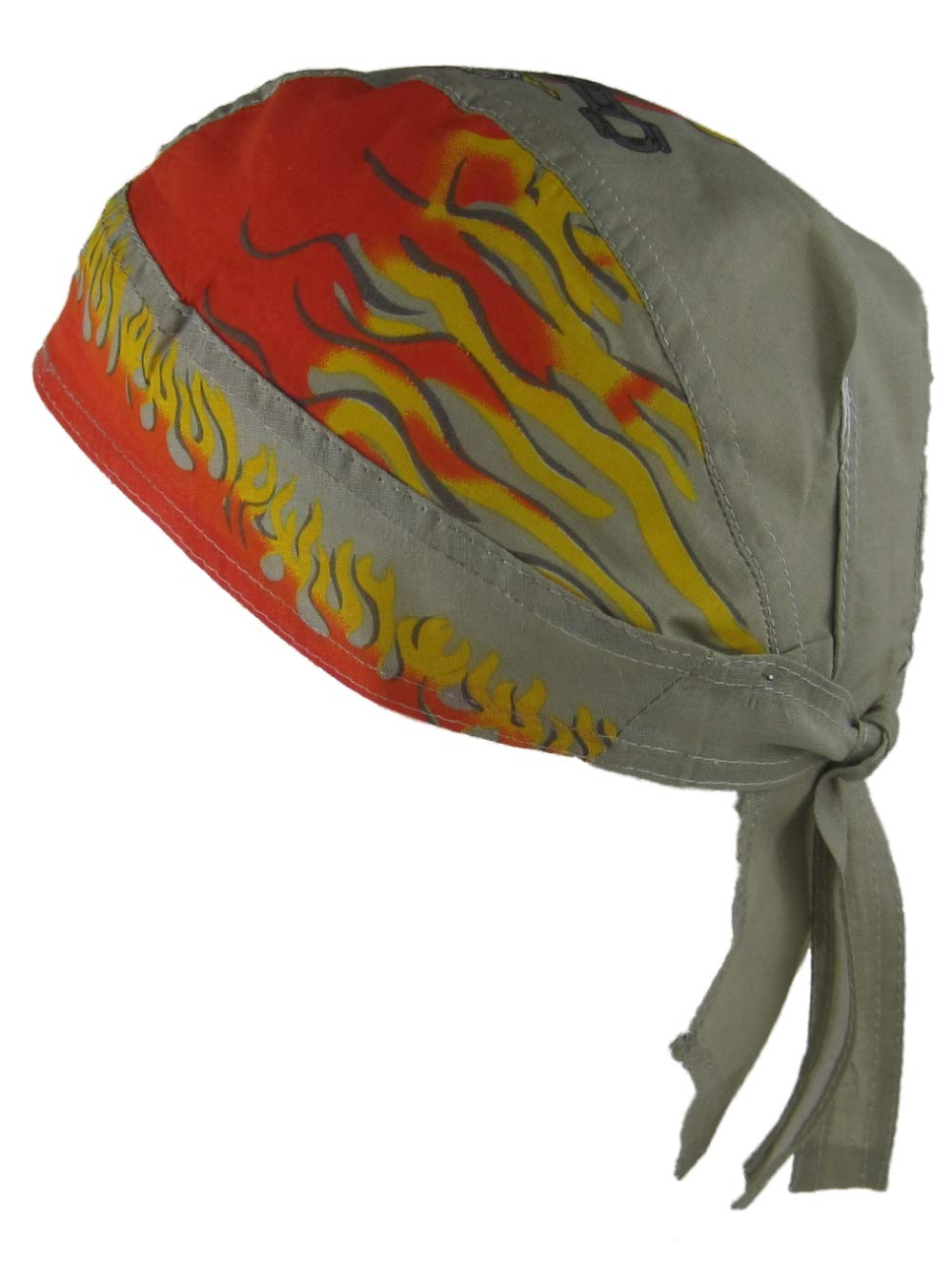 BandanaFitted Skull Flames, Grey & Orange