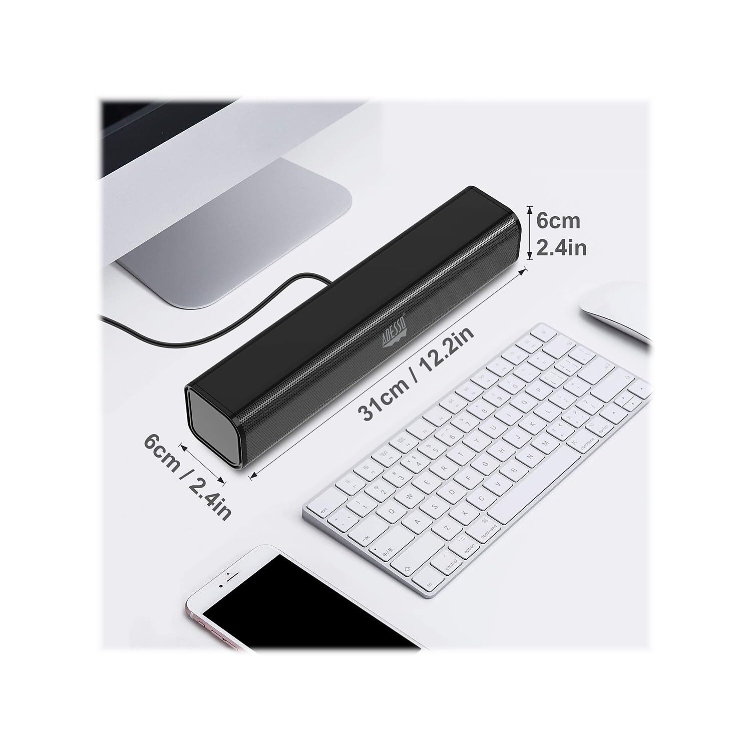 Adesso Xtream S5 USB Sound Bar Speaker per PC Desktop 5W x 2