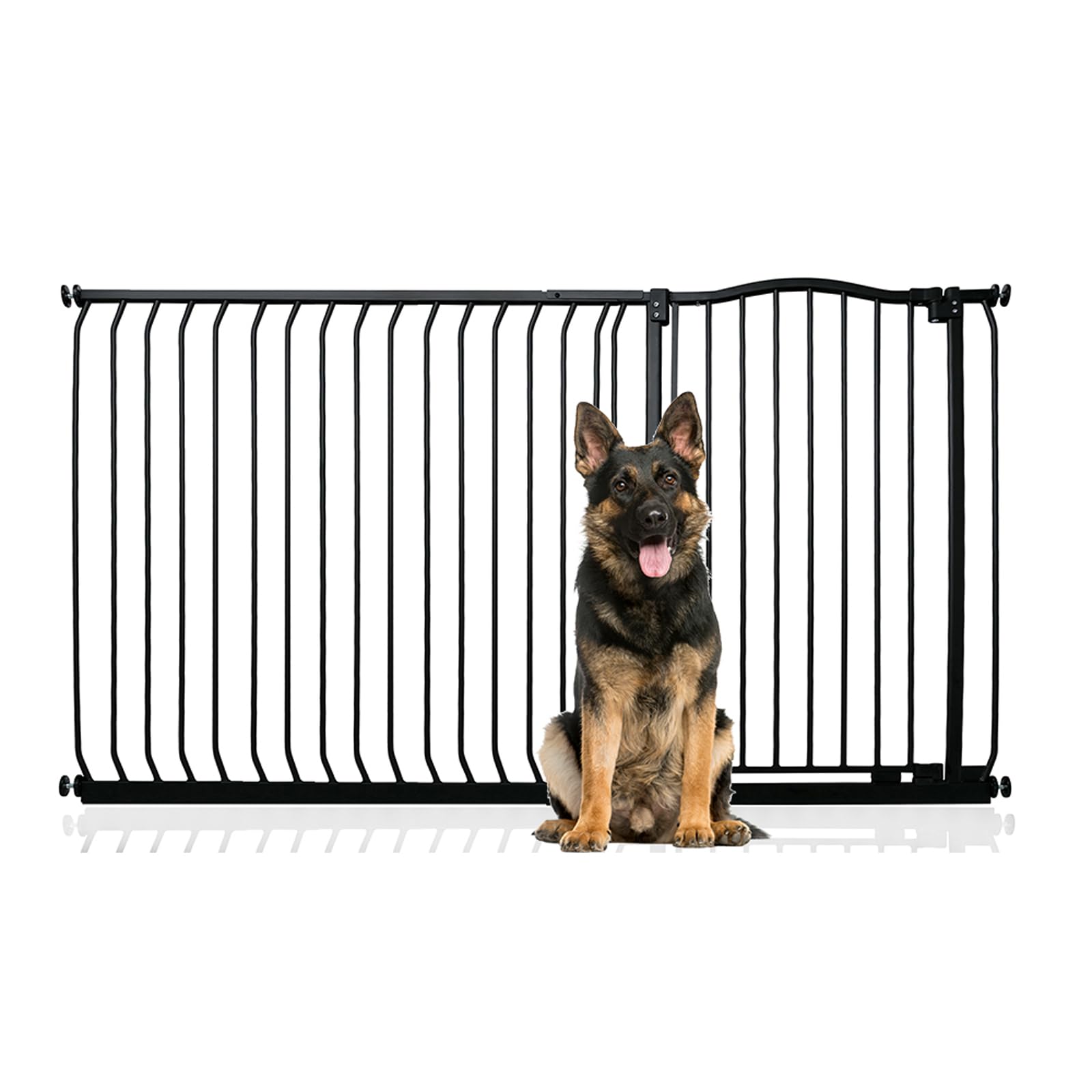 Bettacare Black Extra Tall Curved Top Gate, 171Cm - 180Cm, Matt 100Cm Tall, Pressure Fit Pet Gate For Dog And Puppy, Easy Installation