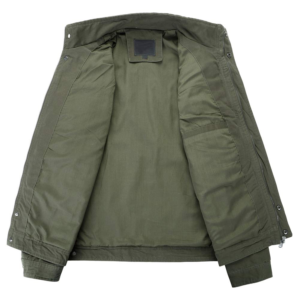 Chaqueta Militar Hombre Otoño Casual Abrigo Bomber Cazadora Slim Fit