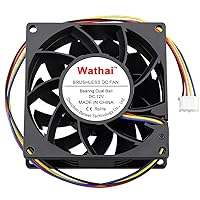 Vista 5 de Wathai 80mm x 25mm PC Computer Case Fan PWM 12V 4Pin Fan High Static Pressure for Server Box Enclosure CPU Cooler Cooling