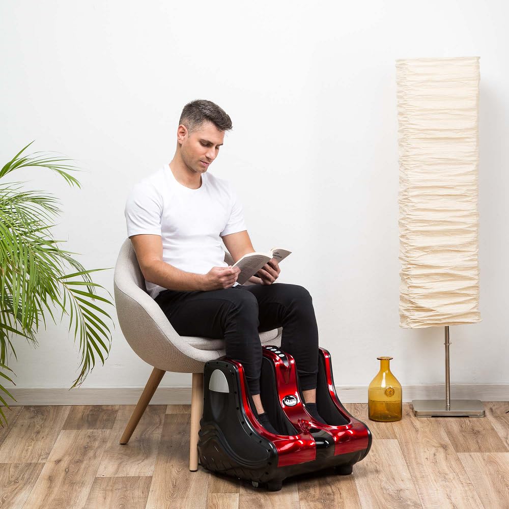 GLOBAL RELAX® | VITALZEN | Masajeador de pies y piernas | Máquina de Masaje por Amasamiento I Reflexoterapia | Diseñado para Aliviar el Dolor y la Tensión Muscular en pies, tobillos y gemelos