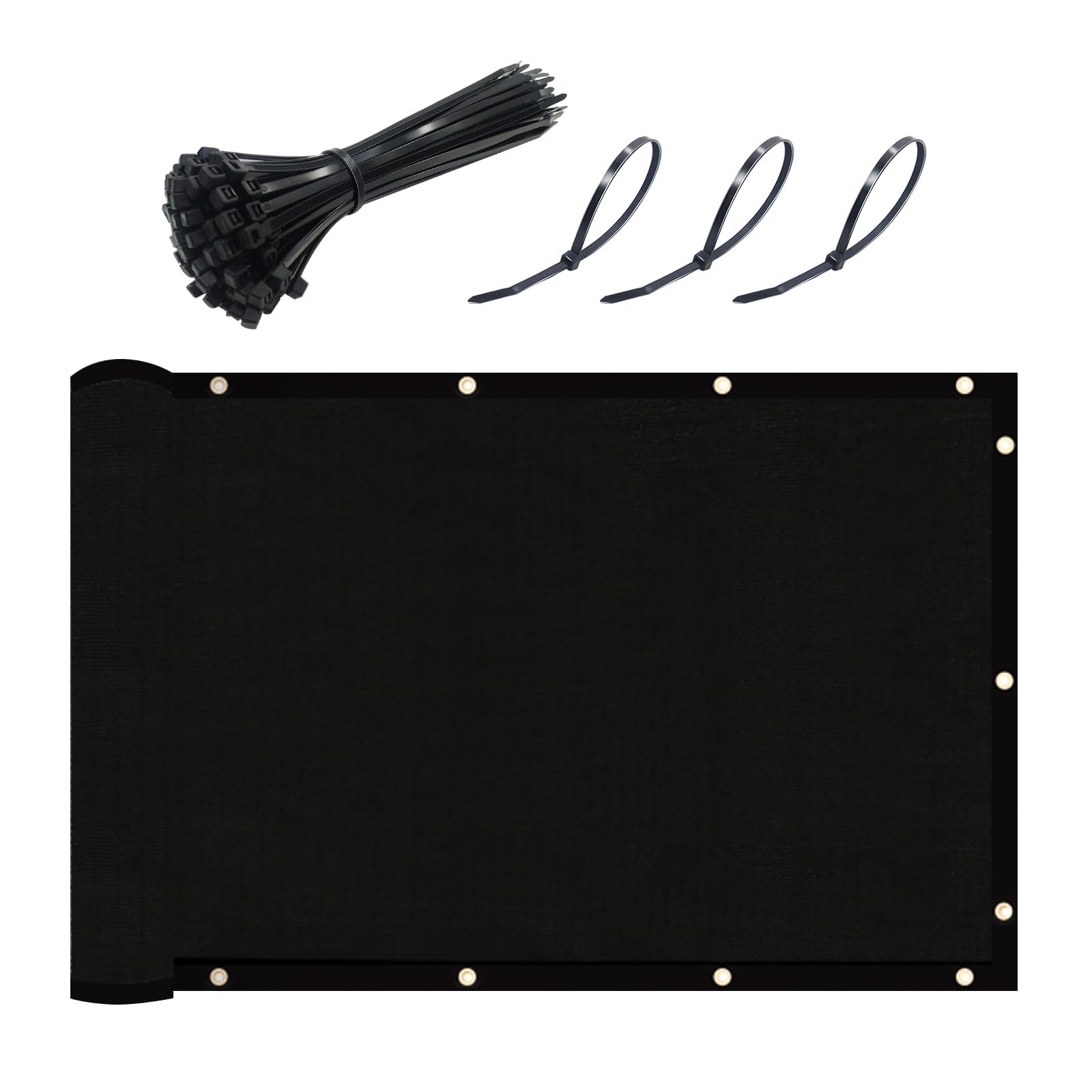 UPGRADE Privacy Fence Screen 6'x10' Black Outdoor 90% Visibility Blockage 170 GSM Mesh Shade Cover Panels for Backyard,Balcony,Home Decoration with Zip Ties,Customized Avaliable