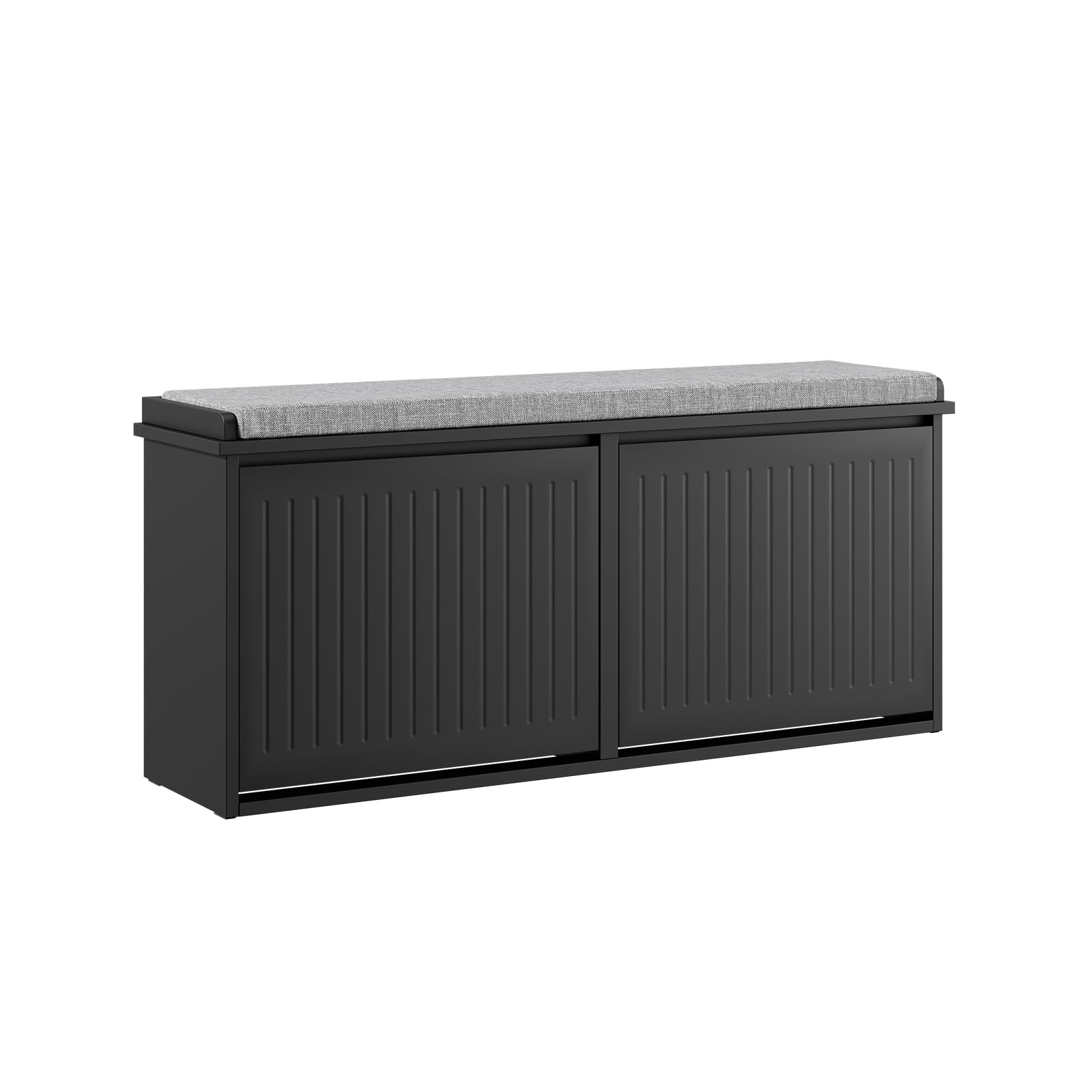 SoBuy Shoe Storage Bench with Cushion - Shoe Rack & Cabinet with Flip Drawers, Modern Design, Space-Saving, 158kg Load Capacity, Ideal for Hallway & Living Room, Black W100 x D26 x H46cm, FSR98-XL-SCH โ image 1