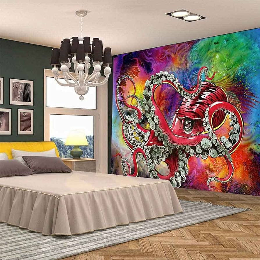 Amazon.co.jp: Aidatain タコ タペストリー サイケデリック ノー