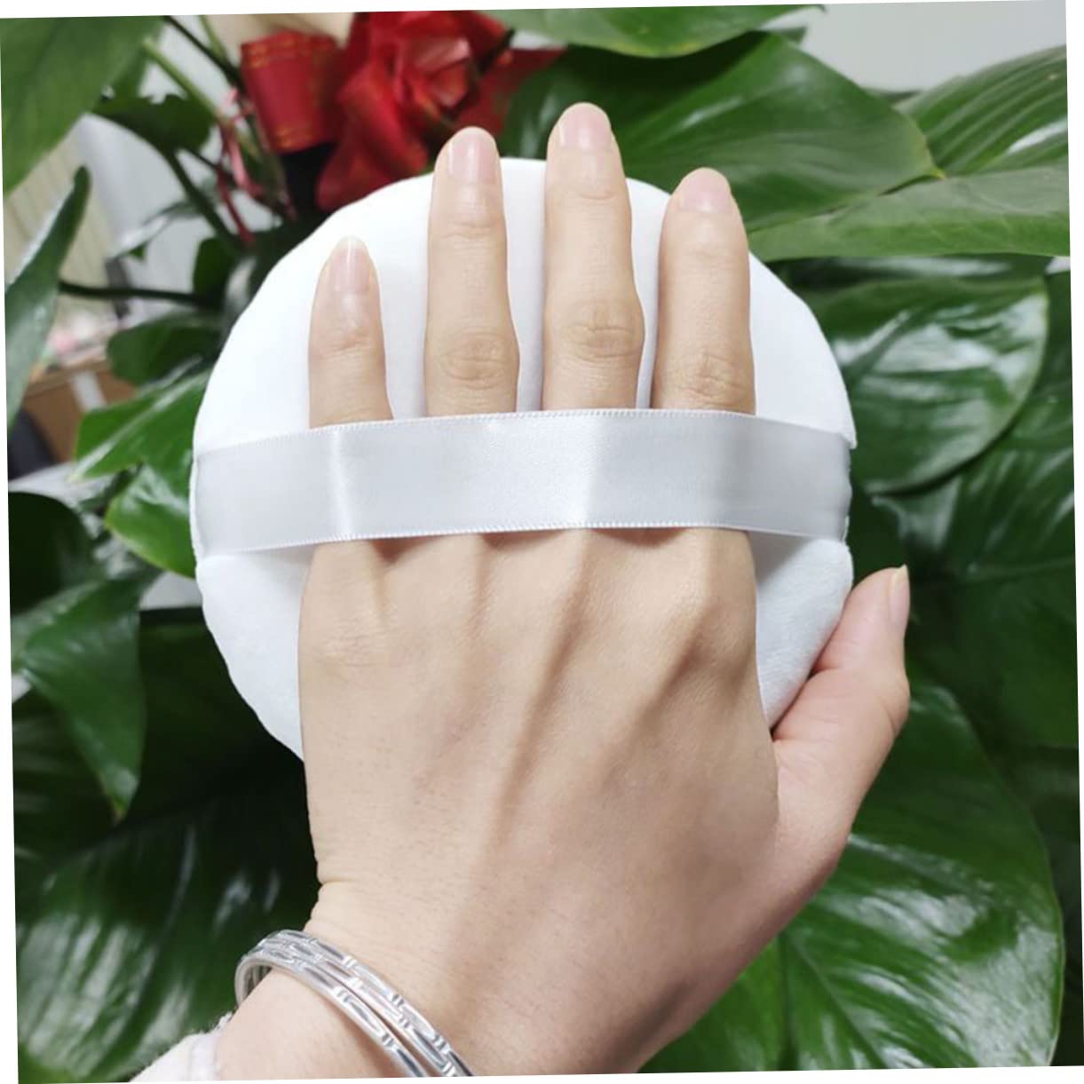 PartyKindom 6PCS Supple Round Makeup Powder Puff Durable Plush Applicator for Beauty Compact for for Gentle Powder Application