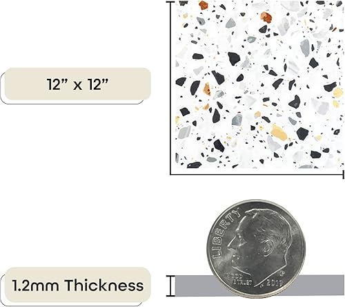 Miniatura 51 de Tivoli - Azulejos de vinilo autoadhesivos, 45 azulejos de 12 x 12 pulgadas, madera gris ceniza, despegar y pegar, suelo de bricolaje para cocina