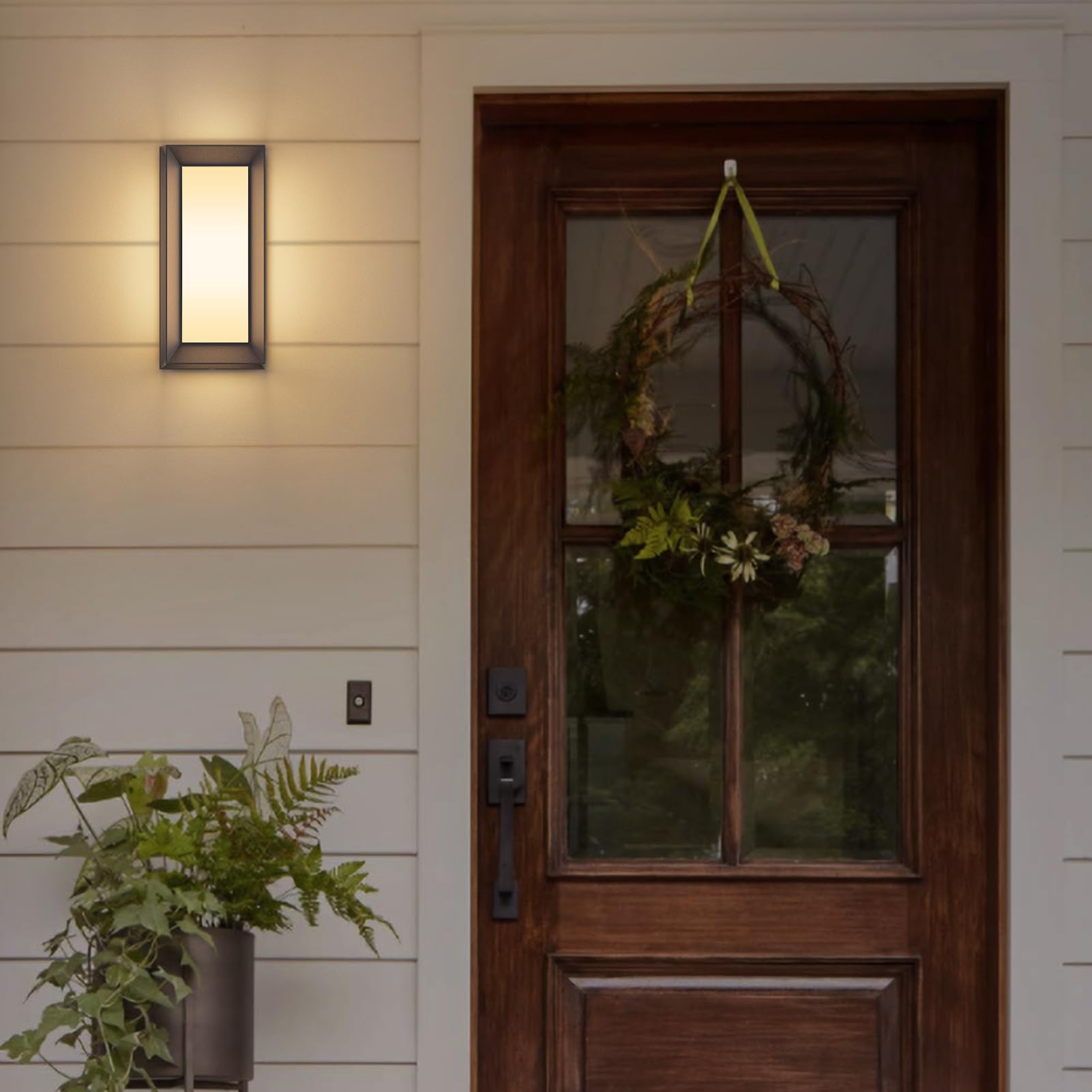 Klighten Apliques de Pared E27 Exterior Interior, Max 60W, IP65 Impermeable Luz de Pared, Moderno Lámpara de Pared para Entrada Terraza Ingresso, PC + Alluminio, Bombilla no Incluida, Negro
