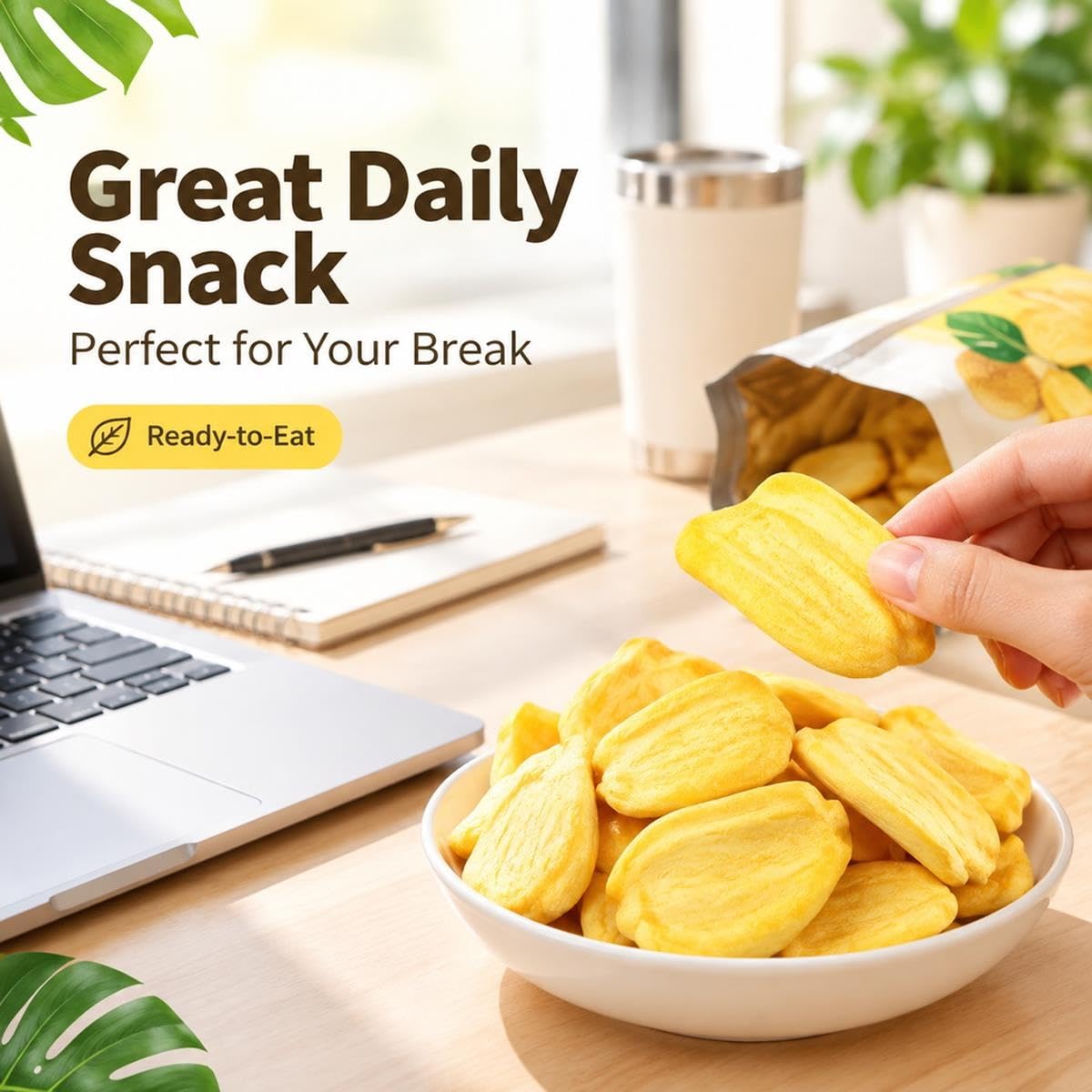Chips di Jackfruit Essiccato, Snack Croccante alla Frutta, 500g