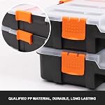 Organisateurs de Boîte à Outils Makitoyo, Organisateur de Petits Éléments Noir Interconnectable pour Fixations, Pièces et Artisanat avec Diviseurs Amovibles, Paquet de 2 Pièces, Noir & Orange
