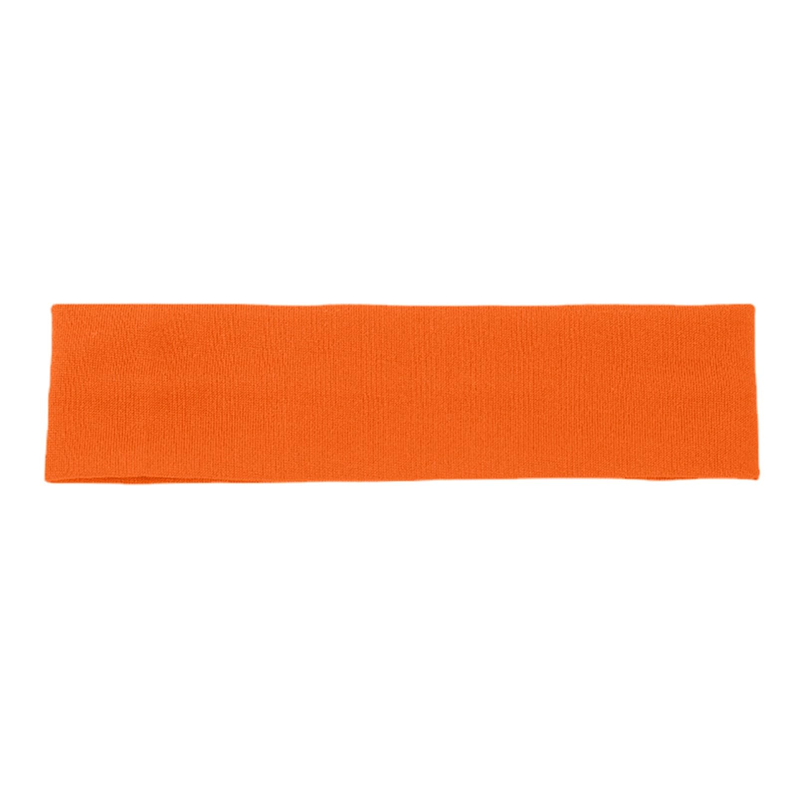 Generic Cinta para la cabeza de color caramelo, color liso, elástica, para ejercicio, fitness, yoga, antitranspirante, accesorio para el cabello (CnQ692, naranja, talla única)