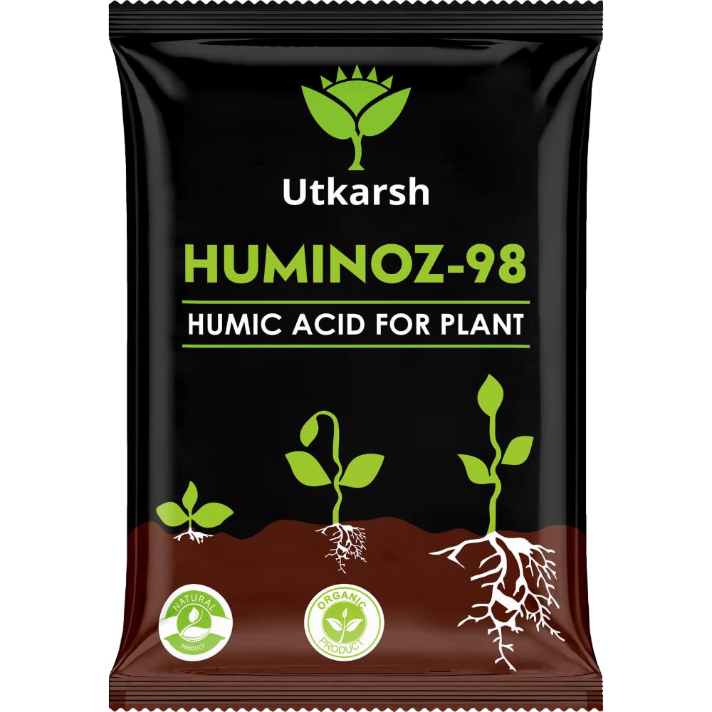 Sponsored Ad - Huminoz-98 Humic Acid (98%) for Plants | Fertilizer for Potted Plants, Home Garden, Growth Enhancer, Soil Conditioner, Improves Root System | (Set of 1; 250 gm)