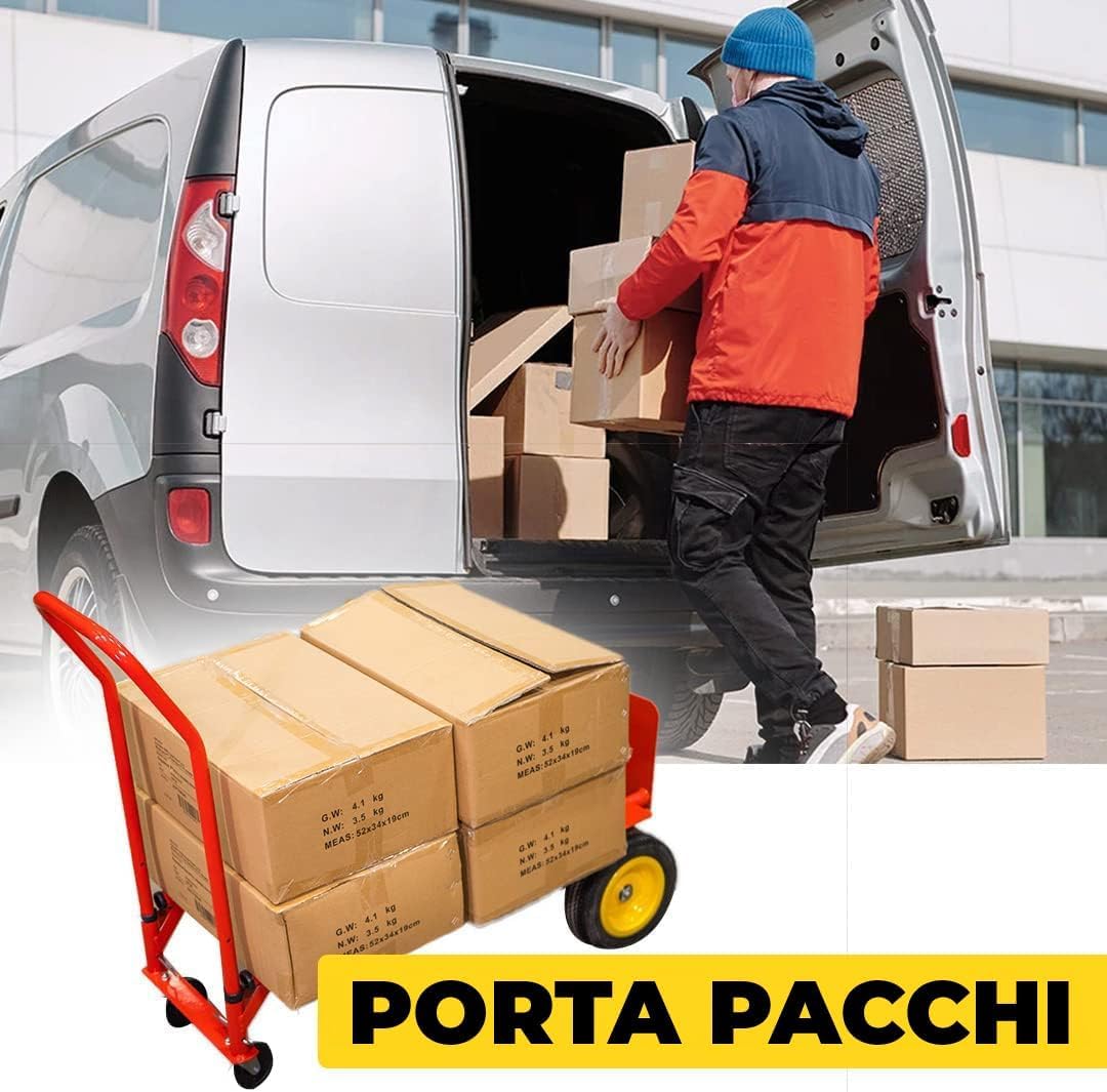 STREND PRO Carrello Pieghevole 2 in 1 | Carrello Portapacchi 350 kg | Carrello a Piattaforma e Carrellino con Ruote Portatutto | Ideale per Trasporto Materiali | Carrello con Ruote Manuale