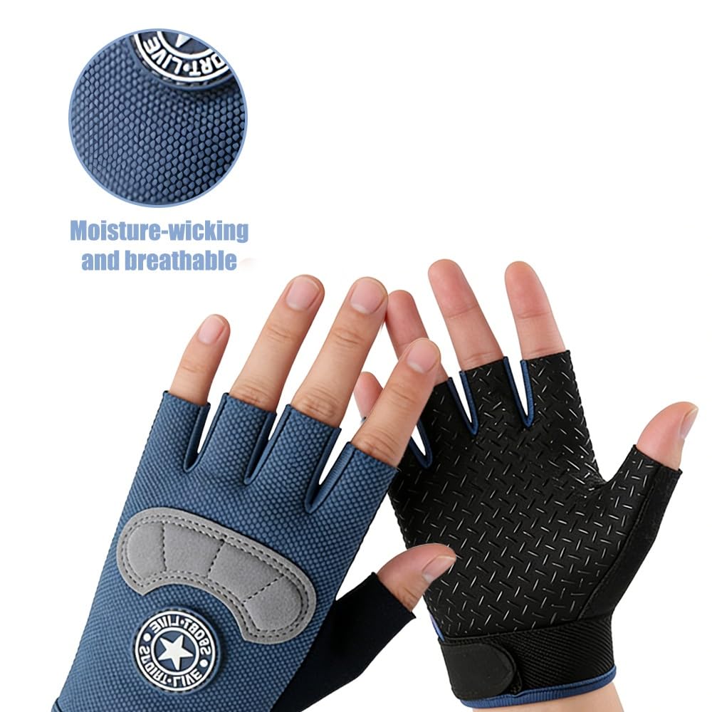Guantes de Ciclismo para Niños de 7 a 12 Años, Antideslizantes, Transpirables, Absorción de Golpes, Guantes Bici Niño de Medio Dedo, para Ciclismo, Patinaje, Escalada(Rosa)