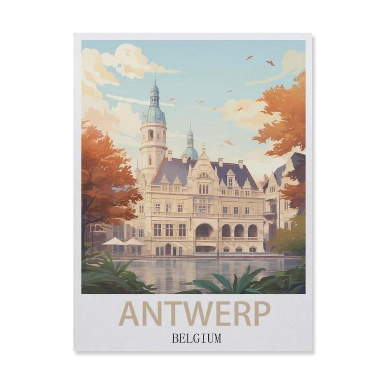 Funny Bathroom Wall Decor Signs，Antwerp Belgium(30x40cm）