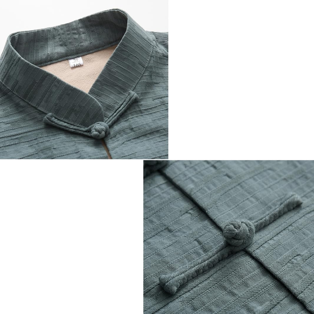 Kung Fu Martial Arts Suit - Cinese Cinese Tradizionale Jacquard Tang Uniforms Kung Fu Uniforms Cotton Linen Tai Chi Pants Pants Long Manpeved Coat Zen Meditation Uni Beige-4XL