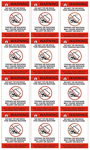 Vending Machine do not tip Warning Labels, Quantity 12