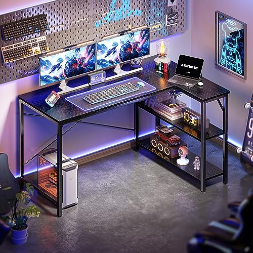 image for Huuger L Shaped Desk, 47 Inches Computer Desk with Reversible Storage 
