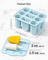 Vista 2 de Moldes de Paletas para Niños, 9 Piezas Moldes de Paletas de Silicona Sin BPA Fabricante de Paletas Moldes de Polos de Hielo Fabricante de Polos