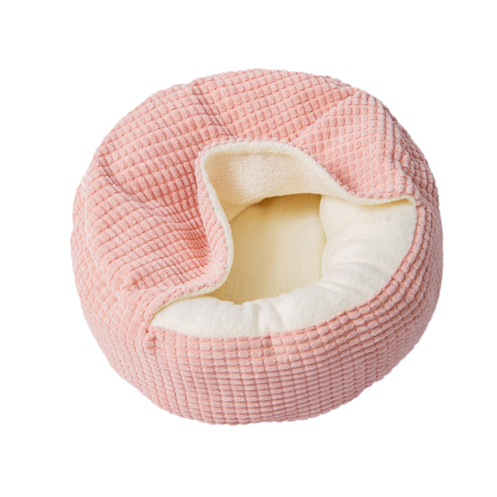 Grotte ronde chaude pour chat frissonnant : lit d'intérieur avec couverture pour l'hiver