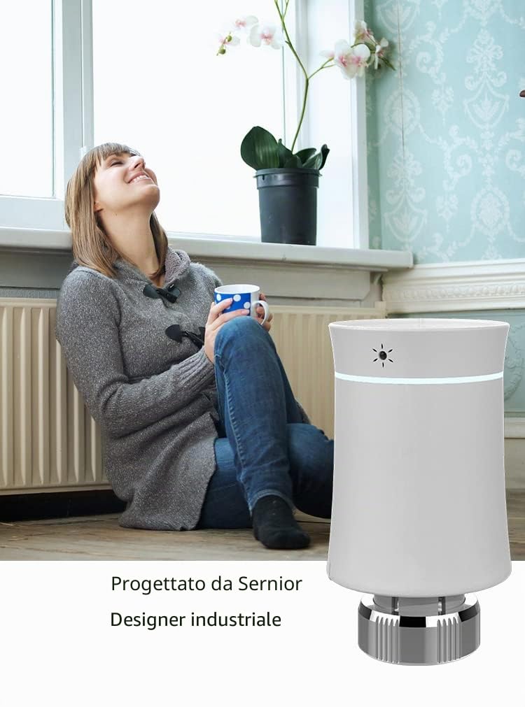 Valvola Termostatica Zigbee per Radiatore, Termostato Programmabile Intelligente Tuya ZigBee3.0, Riscaldamento della Temperatura, Controllo Vocale Alexa, Google Home