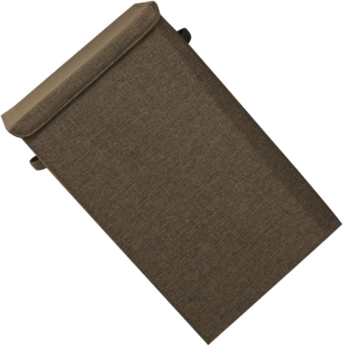 Washable Small Coffee Cotton Linen Laundry Hamper with Lid Large Capacity Clothes Storage Basket for Bedroom Sundries Organization