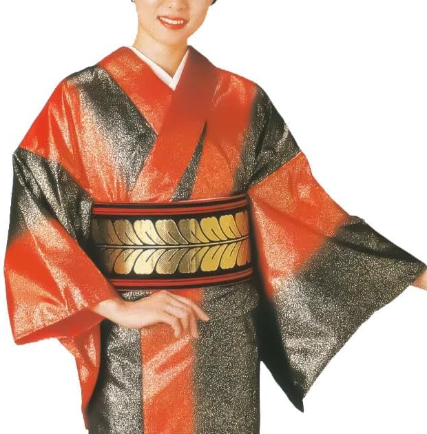 裾引き 着物 舞踊 お引きずり 赤黒縞 金砂子 踊り 着物 大衆演劇 裾