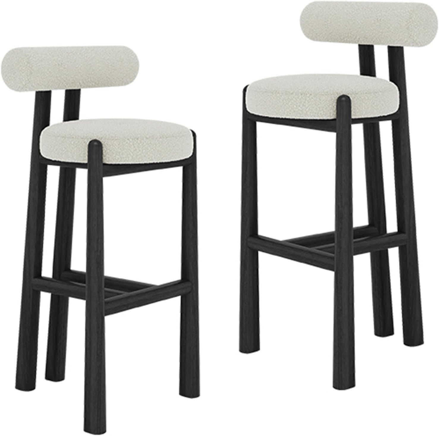 Ensemble de 2 tabourets de Bar de Hauteur comptoir, Style Moderne Milieu du siècle, avec Assise Ronde rembourrée, idéal pour Les Bars, Cuisines et comptoirs à Domicile.