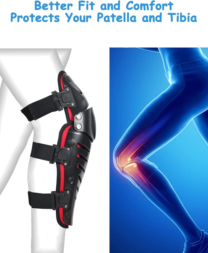 Rodilleras para motocicleta con protección larga y ajustable miniatura 3