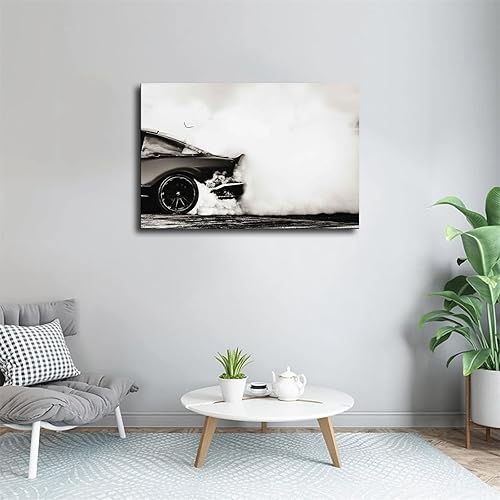 Miniatura 4 de Pósteres de automóvil deportivo fresco para hombre, en blanco y negro, impresión en lienzo, arte de pared con imagen moderna para el hogar,