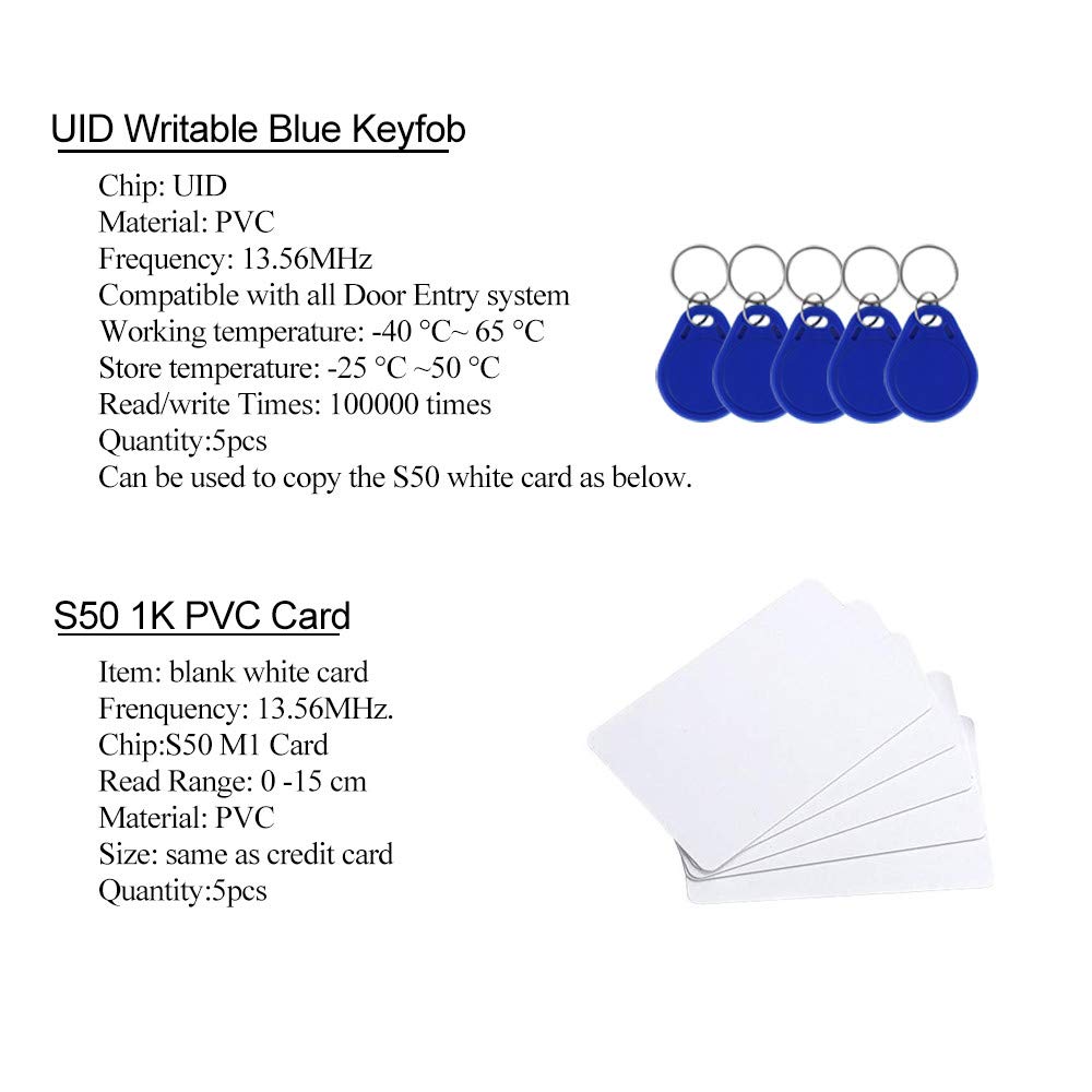 ACR122U Smart NFC RFID lector/escritor ISO 14443 A/B tarjeta clon máquina+ software libre + 5 teclas UID grabables