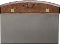 Lamson 3x6 Inch Bench Dough Scraper - High-Carbon Stainless Steel, Ergonomic Walnut Handle, Full-Tang, Handcrafted USA