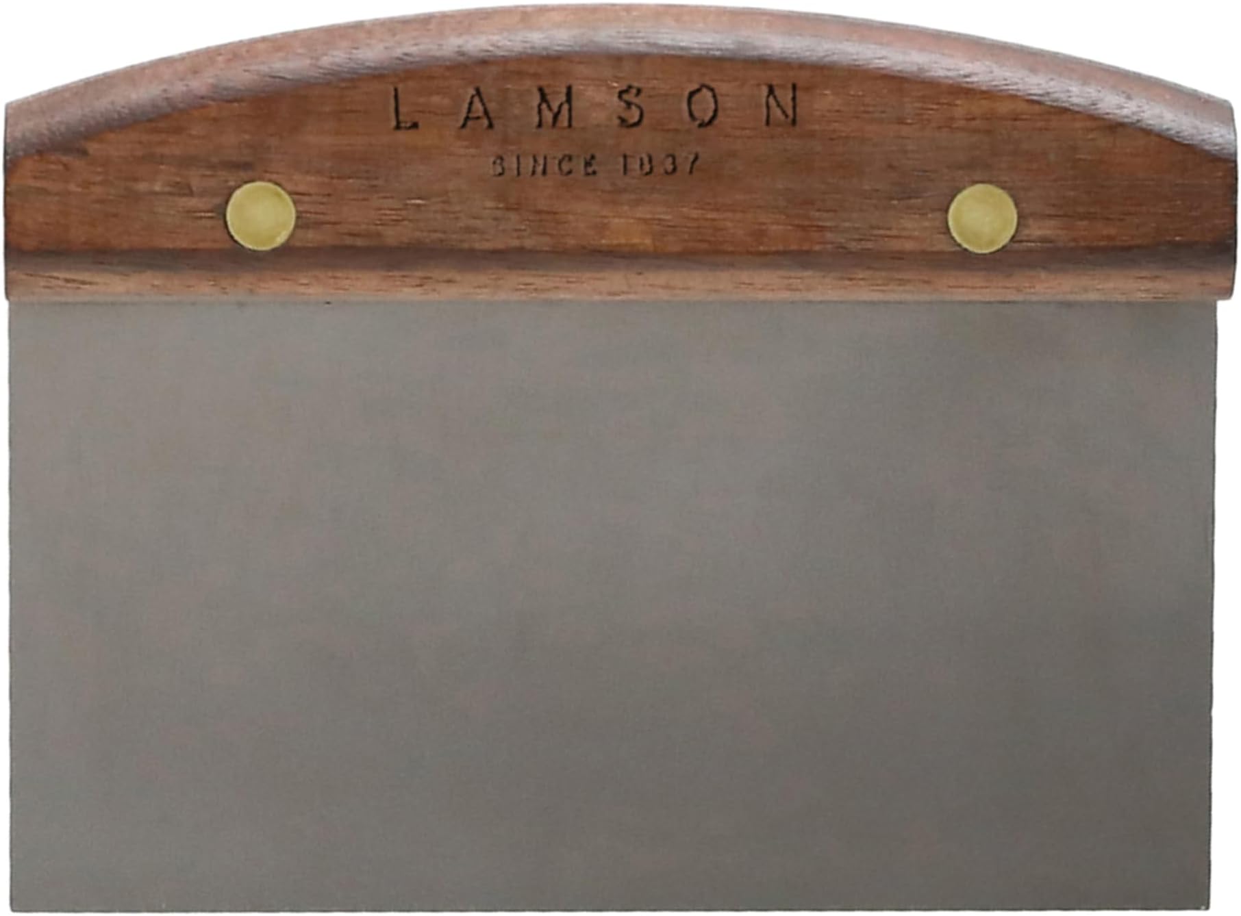 Lamson Kitchen Utensils - 3" x 6" Bench Scraper, High-Carbon Stainless Steel Dough Scraper, Ergonomic Riveted Walnut Handle, Handcrafted, Full-Tang Design, Built to Last