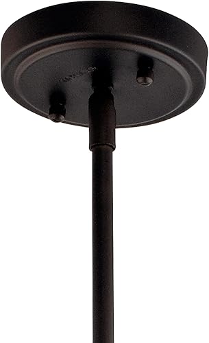 Miniatura 3 de Kichler Everly - Lámpara colgante de campana de cocina de 15.25 pulgadas en bronce Olde, 1 luz colgante de vidrio transparente con semillas, (15.25