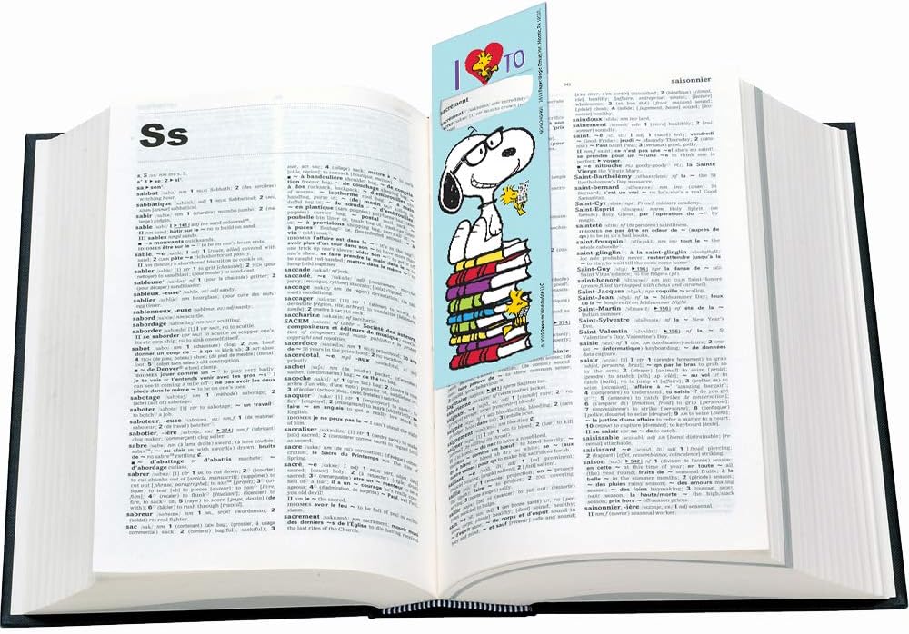 Eureka Peanuts ''I Love to Read'' Snoopy Bookmarks for Kids, 36 Ct, 2'' x 6''