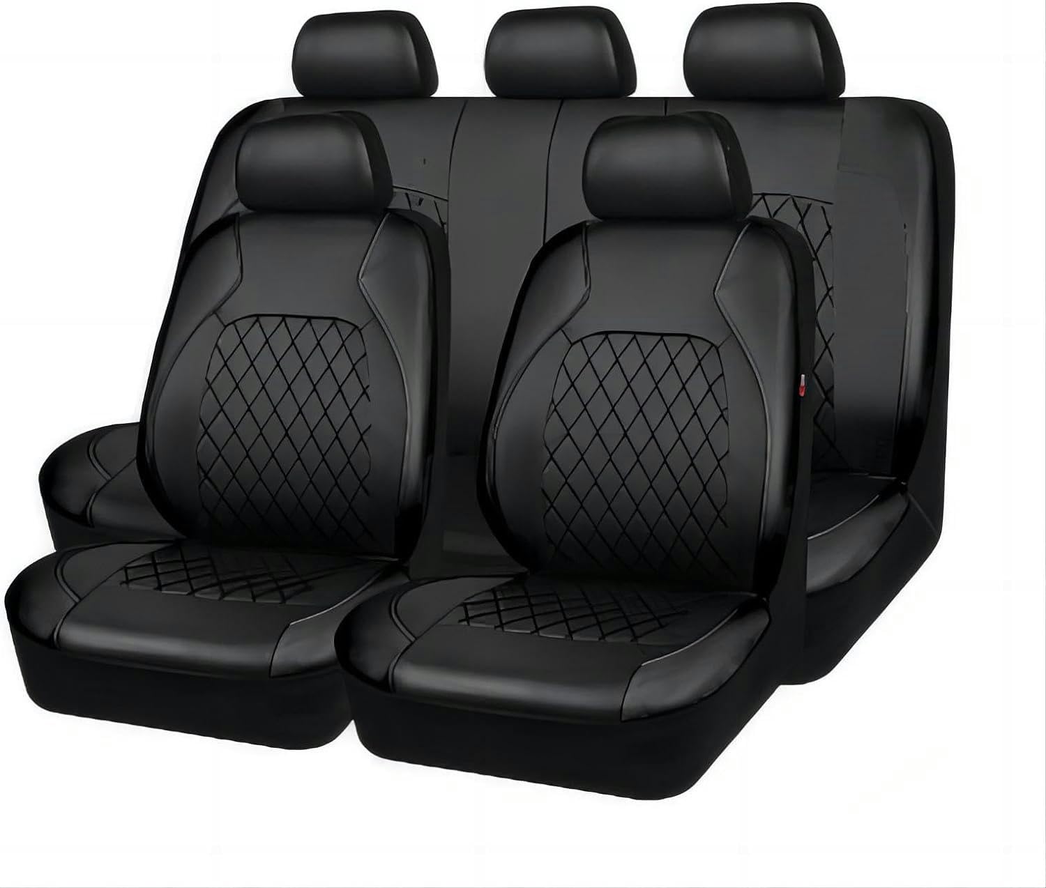 9 Piezas Fundas Asientos Coche para VW Volkswagen T-Cross T-Roc T-Roc Sport Caravelle Sharan Passat S，Asientos y reposacabezas,Accesorios（Negro）