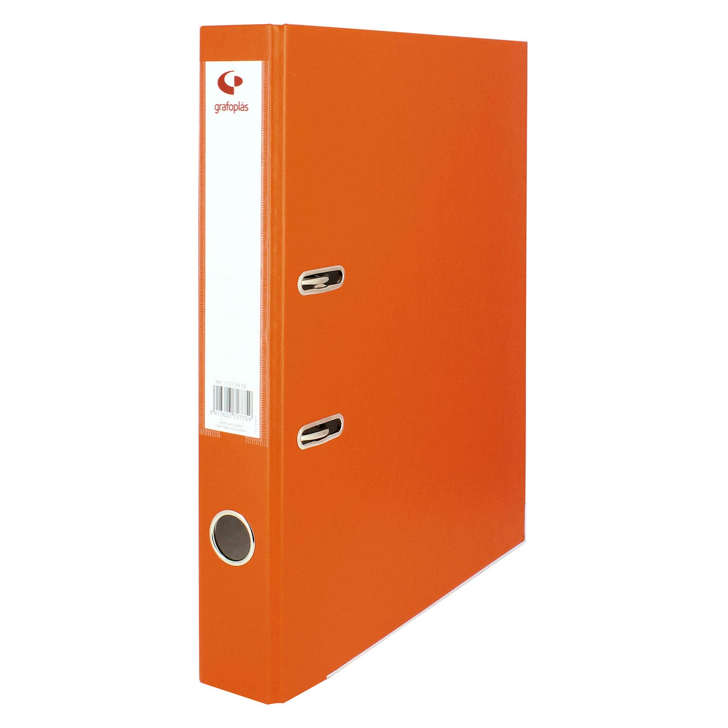 Grafoplás 27269352. Lot de 12 classeurs à levier A4, anneaux 45 mm, orange, doublure en polypropylène, œillet sur le dos, série Graphcolor