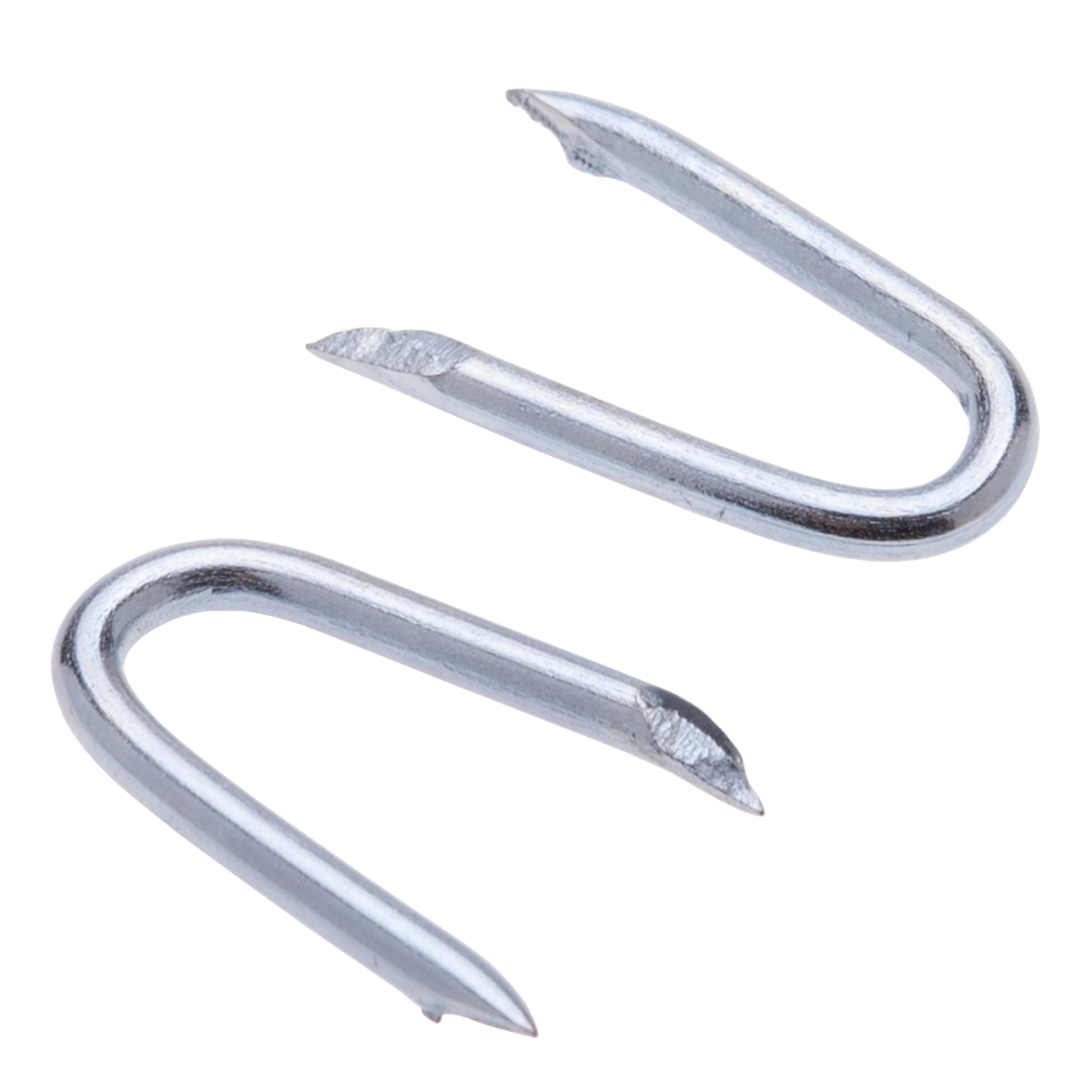 U Shaped Nails Galvanised U Nails Fencing Staples 100 Pieces Steel Netting Fasteners Rust-Resistant 2.3mm for Chicken Wire, Garden Mesh, Woven Wire Mesh, Wood, Fence